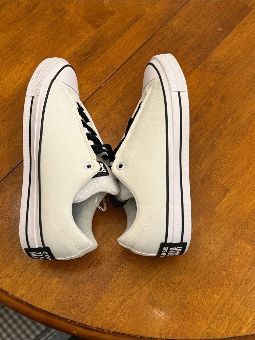 Converse White Low-Top Sneakers with Black Accents size 13 new